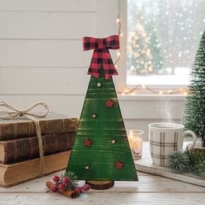 Handmade Rustic Wood Christmas Tree Decor (12" Tall) | Various Styles